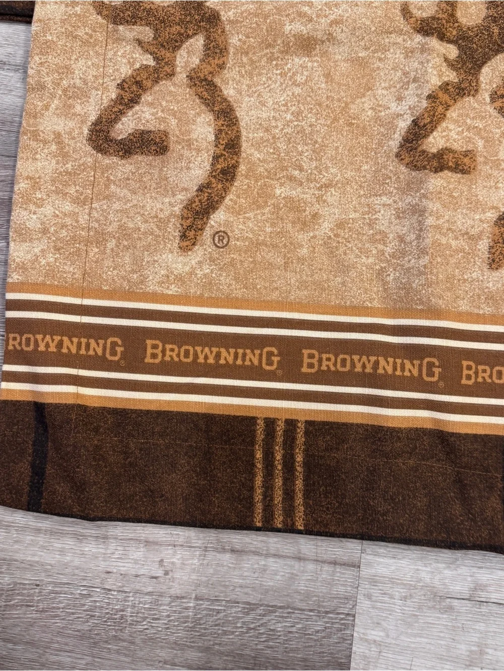 Browning Deer Logo Pillowcases Set of 2 King Size Brown Tan Cotton Rustic Cabin